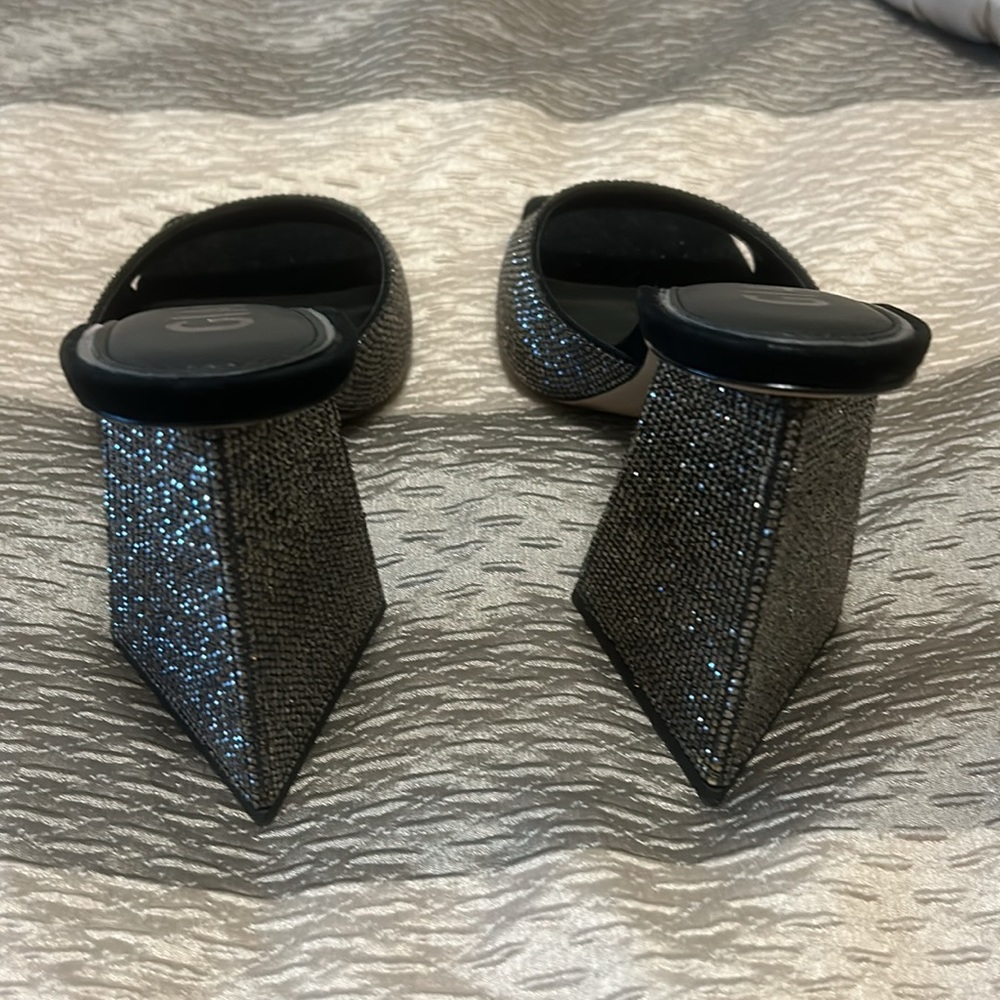 Gianni Bini Rhinestone Triangular Heels - Picture 3 of 6